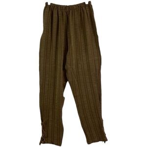 CWALL Vintage brown baggy Lagonlook boho rayon tie ankle pants. Free size
